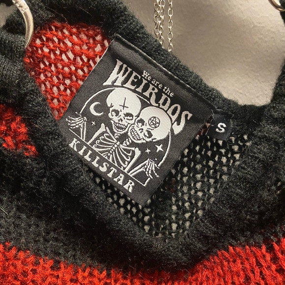 Kill star knitted sweater dress - red and black - Picture 1 of 2